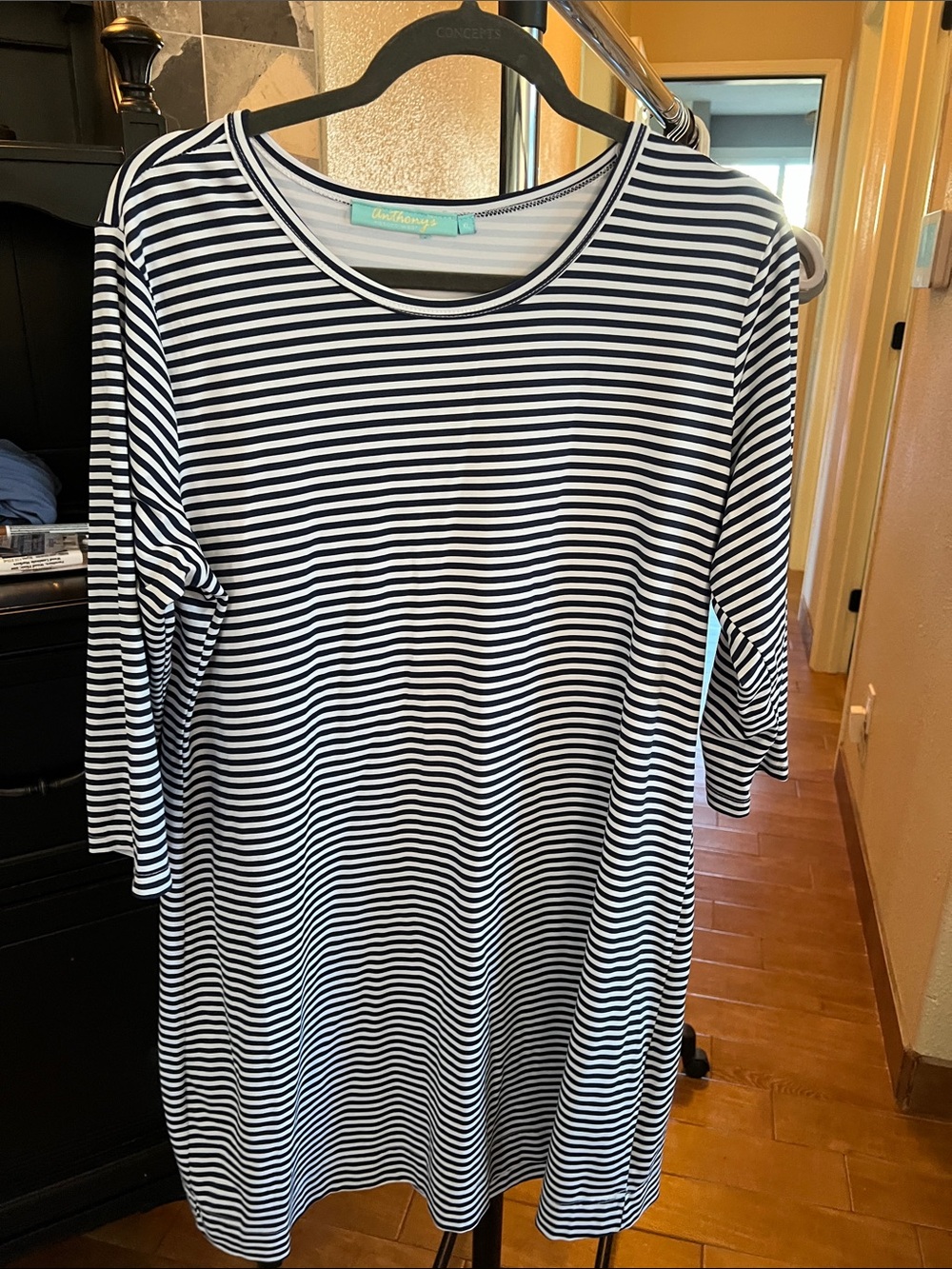 Anthony’s  Women's Navy and White Striped Boatneck dress